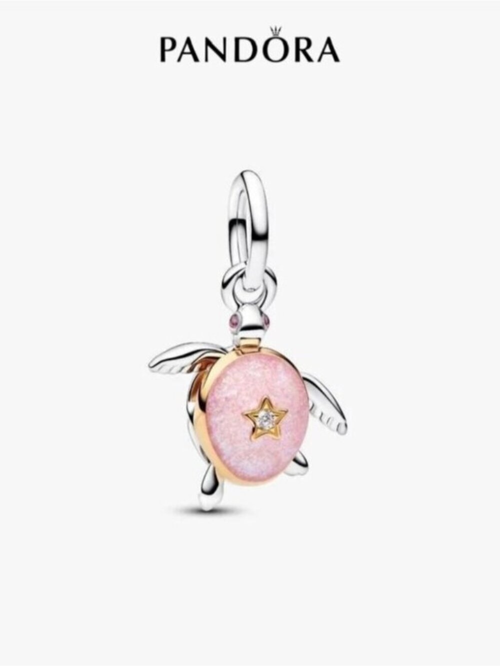 Pandora 2026 Pink Sea Turtle Lab-grown Diamond Dangle Charm